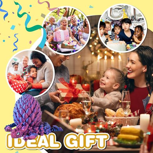 23.6" 3D Oversized Printed Dragon Egg, 3D Printed Fidget Toys, Large Articulated Dragon Toy, Party Favors Fantasy Gifts for Kids Teens Collectors in Saudi Arabia