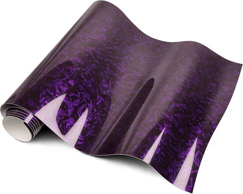 LYPUMSO Forged Carbon Fiber Vinyl Wrap, Gloss Purple Car Vinyl Wrap Roll with 2PCS Installation Tool Kits, Self-Adhesive DIY Decal Sticker Film Sheet for Auto Motorcycle with Air Release (1ft x3.5ft) in Saudi Arabia