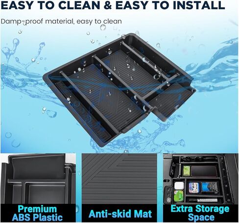 Center Console Organizer Compatible with 2013-2024 Dodge RAM 1500/1500 Classic, 2019-2026 RAM 2500/3500 Interior Accessories, Armrest Box Insert Tray Fit Jump Seat with Three Cup Holders in Kuwait
