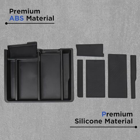 Center Console Organizer Compatible with 2013-2024 Dodge RAM 1500/1500 Classic, 2019-2026 RAM 2500/3500 Interior Accessories, Armrest Box Insert Tray Fit Jump Seat with Three Cup Holders in Kuwait