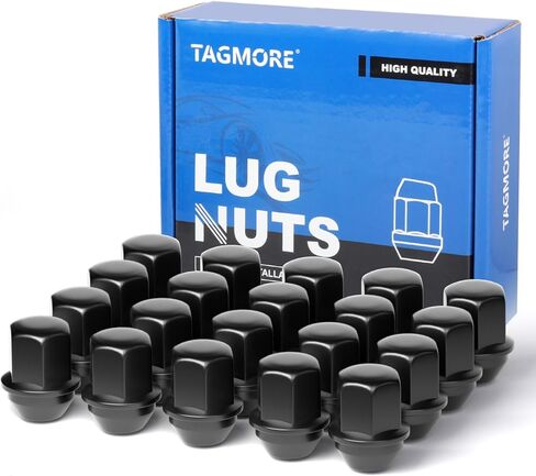 20pcs M14X1.5 Black Lug Nuts - OEM Wheel LugNuts Compatible with 2011-2021 Grand Cherokee, 2018-2021 Wrangler, 2012-2021 Ram 1500, Chrome Acorn Nuts in Kuwait
