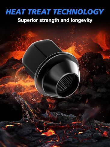 20pcs M14X1.5 Black Lug Nuts - OEM Wheel LugNuts Compatible with 2011-2021 Grand Cherokee, 2018-2021 Wrangler, 2012-2021 Ram 1500, Chrome Acorn Nuts in Kuwait