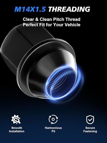 20pcs M14X1.5 Black Lug Nuts - OEM Wheel LugNuts Compatible with 2011-2021 Grand Cherokee, 2018-2021 Wrangler, 2012-2021 Ram 1500, Chrome Acorn Nuts in Kuwait