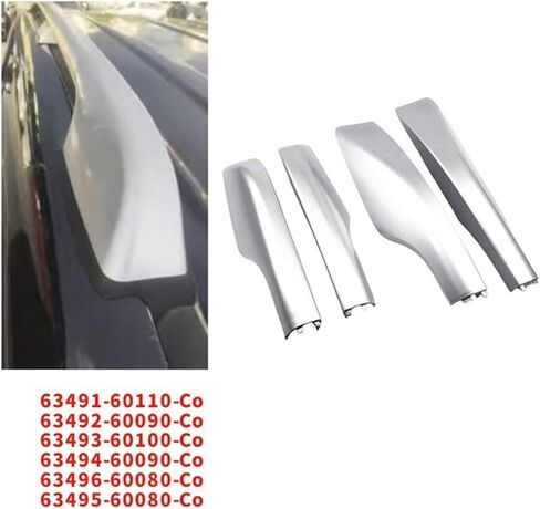 غطاء نهاية غطاء شل 4 قطعة متوافق مع تويوتا برادو لاند كروزر LC200 2008-2022 حامل سقفي 63491-60110-C0 63492-60090-C0 6349360100 in Kuwait