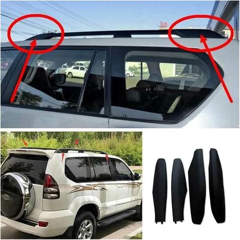 4 Pcs Roof Rack Cover Rail End Lid Protection Case Compatible For Toyota LAND CRUISER PRADO 150 LC150 2010-2020 in Saudi Arabia