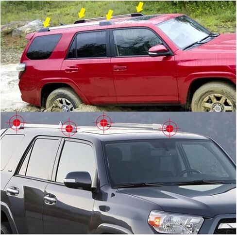 4 قطعة متوافق لتويوتا 4 عداء N280 2010-2020 4-Door الأسود تصفيف السيارة حامل سقفي غطاء بار السكك الحديدية نهاية شل اكسسوارات in Kuwait