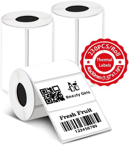 690Pcs Thermal Paper Stickers, 3 Rolls 1.57''x1.18''(40x30mm) for Thermal Label Printer T50M Pro, PL70E, M110, Waterproof Label Stickers Self-Adhesive Tape in Saudi Arabia