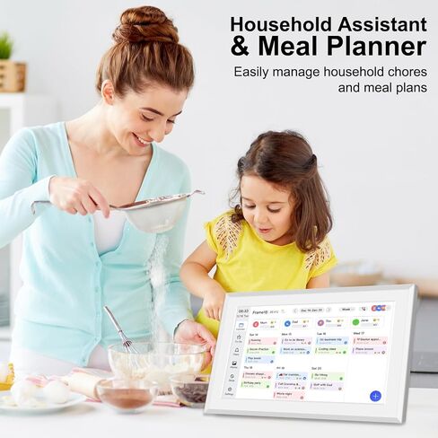 Fotocube 10.1" Digital Calendar Wall Planner Chore Charts and To Do List HD Smart Touch Screen Interactive display Desk Calender for Family Schedules Built-in Digital Photo Frame Function (White, 10.1 inch) in Saudi Arabia