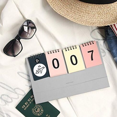 D-Day Perpetual Desk Calendar D-Day Count Down Flip Calendar Desktop Easel Calendar Spiral Bound Calendar Planner, Decorative Stickers Included, 9.84"X4.72" (Multi) in Saudi Arabia