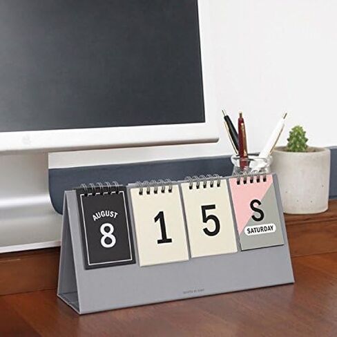 D-Day Perpetual Desk Calendar D-Day Count Down Flip Calendar Desktop Easel Calendar Spiral Bound Calendar Planner, Decorative Stickers Included, 9.84"X4.72" (Multi) in Saudi Arabia