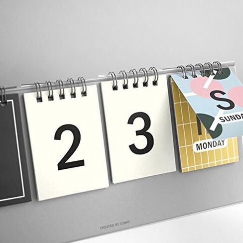 D-Day Perpetual Desk Calendar D-Day Count Down Flip Calendar Desktop Easel Calendar Spiral Bound Calendar Planner, Decorative Stickers Included, 9.84"X4.72" (Multi) in Saudi Arabia