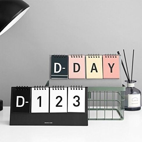 D-Day Perpetual Desk Calendar D-Day Count Down Flip Calendar Desktop Easel Calendar Spiral Bound Calendar Planner, Decorative Stickers Included, 9.84"X4.72" (Multi) in Saudi Arabia