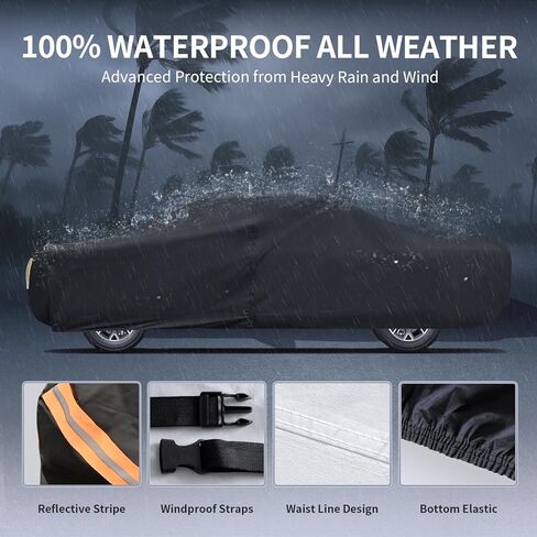 Silverado 1500 Truck Cover Custom Fit 1998-2026 Crew Cab Short Bed(5.7'-5.8') with Door Zipper, 10 Layers Outdoor Heavy Pickup Truck Cover Waterproof All Weather, Wind Dust Sun Protector. in Saudi Arabia