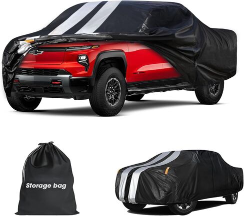Silverado 1500 Truck Cover Custom Fit 1998-2026 Crew Cab Short Bed(5.7'-5.8') with Door Zipper, 10 Layers Outdoor Heavy Pickup Truck Cover Waterproof All Weather, Wind Dust Sun Protector. in Saudi Arabia