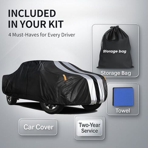 Silverado 1500 Truck Cover Custom Fit 1998-2026 Crew Cab Short Bed(5.7'-5.8') with Door Zipper, 10 Layers Outdoor Heavy Pickup Truck Cover Waterproof All Weather, Wind Dust Sun Protector. in Saudi Arabia