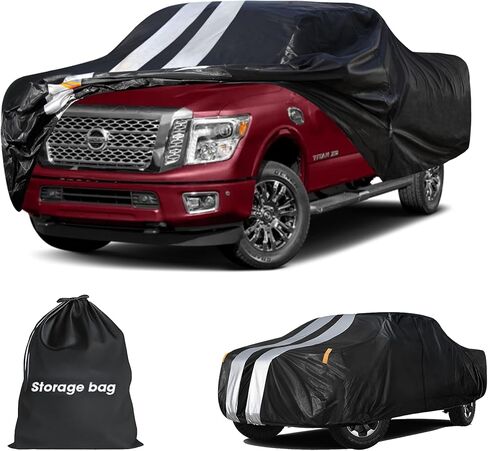 Silverado 1500 Truck Cover Custom Fit 1998-2026 Crew Cab Short Bed(5.7'-5.8') with Door Zipper, 10 Layers Outdoor Heavy Pickup Truck Cover Waterproof All Weather, Wind Dust Sun Protector. in Saudi Arabia