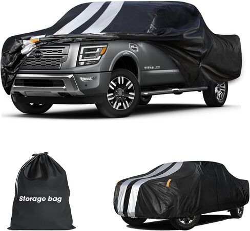 Silverado 1500 Truck Cover Custom Fit 1998-2026 Crew Cab Short Bed(5.7'-5.8') with Door Zipper, 10 Layers Outdoor Heavy Pickup Truck Cover Waterproof All Weather, Wind Dust Sun Protector. in Saudi Arabia