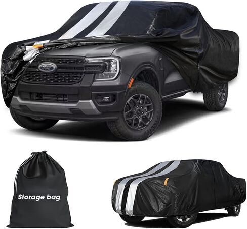 Silverado 1500 Truck Cover Custom Fit 1998-2026 Crew Cab Short Bed(5.7'-5.8') with Door Zipper, 10 Layers Outdoor Heavy Pickup Truck Cover Waterproof All Weather, Wind Dust Sun Protector. in Saudi Arabia