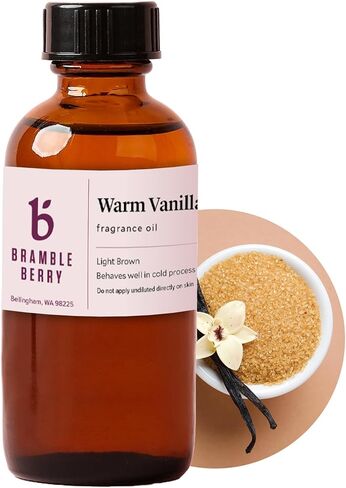 Bramble Berry Warm Vanilla Sugar Fragrance Oil | Warm Vanilla Sugar Scent for Soap Making, Candle Making, Lotion & Bath Bombs | Skin Safe, Vegan, Paraben & Phthalate Free, DIY Craft Essential in Kuwait