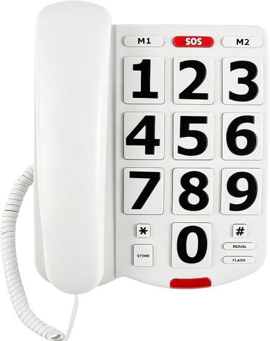 Large Button Phone for Seniors, Big Button Phones for Visually Impaired Seniors, with Extra Loud Ringer, Large Easy Buttons, Emergency House Phones in Saudi Arabia