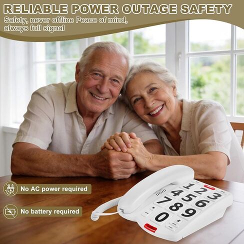 Large Button Phone for Seniors, Big Button Phones for Visually Impaired Seniors, with Extra Loud Ringer, Large Easy Buttons, Emergency House Phones in Saudi Arabia
