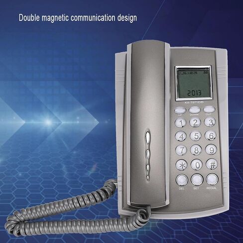 Wall Telephone,Corded Telephone Wall Mount Desktop Corded Caller ID Telephone,LCD Display Landline Telephone for Home Office Hotel Call Center,Gray in Saudi Arabia