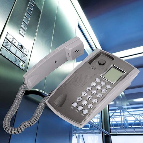 Wall Telephone,Corded Telephone Wall Mount Desktop Corded Caller ID Telephone,LCD Display Landline Telephone for Home Office Hotel Call Center,Gray in Saudi Arabia