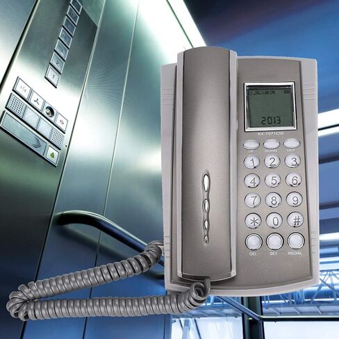 Wall Telephone,Corded Telephone Wall Mount Desktop Corded Caller ID Telephone,LCD Display Landline Telephone for Home Office Hotel Call Center,Gray in Saudi Arabia