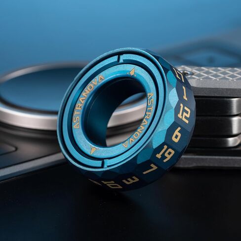 Stellar D20 Dice Ring – Spinning Dice | DND RPG Tabletop Toy | Premium CNC Brass Adjustable Click Ring (Nebula Blue) in Saudi Arabia