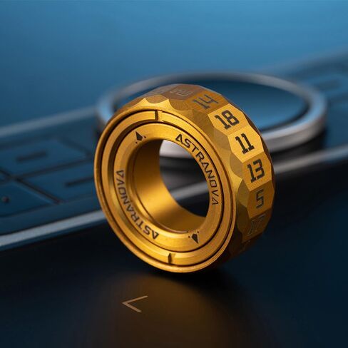 حلقة النرد Stellar D20 – النرد الدوار | لعبة الطاولة DND RPG | حلقة نقر نحاسية فاخرة قابلة للتعديل باستخدام الحاسب الآلي (أزرق سديم) in Kuwait