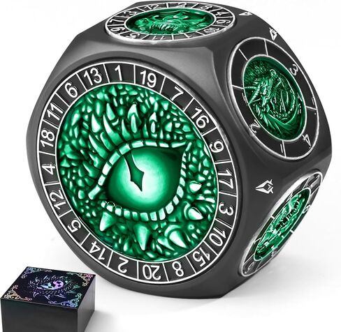 مجموعة نرد DND 8 في 1 من ZHOORQI - نرد دوار معدني مع D20 مزدوج، ونقوش وحش ثلاثية الأبعاد ودوران سلس - مثالية لهدايا TTRPG وD وD Dungeons and Dragons (النرد الأسود - أرجواني) in Kuwait