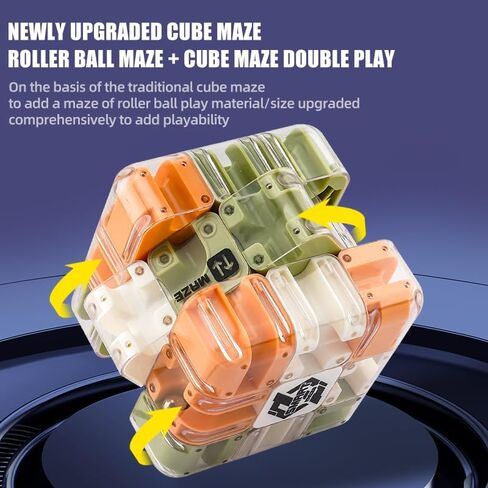 Large 3D Labyrinth Cube Puzzle, 3D Magic Cube Maze Ball Puzzle, Spatial Awareness Brain Training Toy for Stress Relief & Logic Development, Educational Focus Game Gift for Adults Teens in Saudi Arabia
