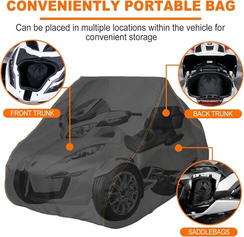 غطاء كامل Spyder متوافق مع Can-Am Spyder RT/RT Limited 2020-2025/F3 Limited، غطاء تخزين للحماية من الحرارة شديدة التحمل مقاوم للماء ومضاد للأشعة فوق البنفسجية يناسب ملحقات Spyder in Kuwait