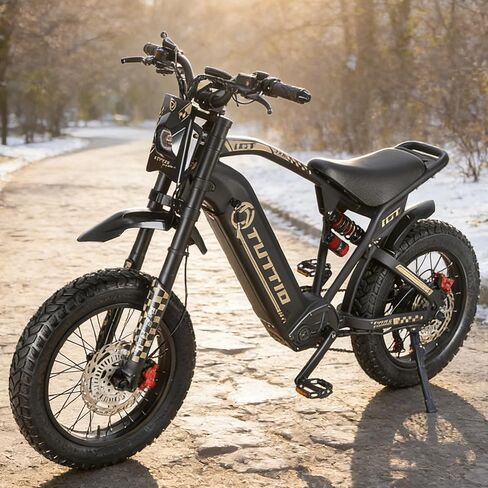 Tuttio-ICT-Electric-Bike for Adults-Teens Age 16+,4000W Peak 60V-25AH Electric-Dirt-Bike, 43-50MPH, 20" Fat-Tire-Electric-Motorcycle, Full Suspension E-Bike for Mountain Off-Road Snow in Saudi Arabia