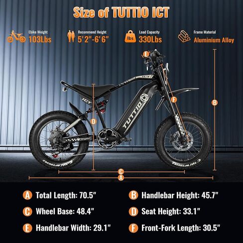 Tuttio-ICT-Electric-Bike for Adults-Teens Age 16+,4000W Peak 60V-25AH Electric-Dirt-Bike, 43-50MPH, 20" Fat-Tire-Electric-Motorcycle, Full Suspension E-Bike for Mountain Off-Road Snow in Saudi Arabia