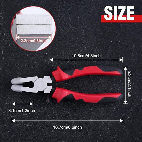 6-inch Glass Breaking Pliers Flat Jaw Key Fob Pliers with Rubber Tips, Stained Glass Tools Mosaics Breaking Tool with Adjustable Screw for Key Fob Hardware Install and Stained Glass Work in Saudi Arabia
