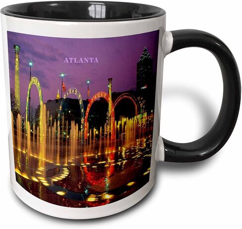 3dRose mug_61947_4 "Olympic Park Atlanta Georgia" Two Tone Black Mug, 11 oz, Multicolor in Saudi Arabia