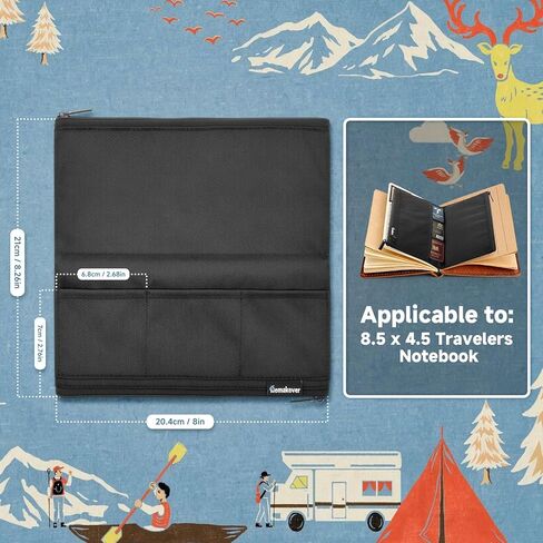 Zipper Pocket for Travelers Notebook, Travelers Notebook Accessories Kit Includes 1 Wallet Insert Pouch Refill for TN Accessories Standard Size Card, Debit Cards, and Cash in Saudi Arabia