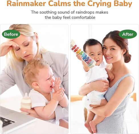 WODI Wooden Rain Stick Baby Toys 0-6-12 Months, Montessori Toys for Babies 6-12 Months, Developmental Toys Baby Rattles Infant Musical Instrument Baby Musical Toys for 1 Year Old Toddler Kids Gifts in Saudi Arabia