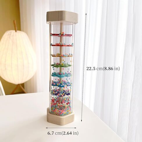 WODI Wooden Rain Stick Baby Toys 0-6-12 Months, Montessori Toys for Babies 6-12 Months, Developmental Toys Baby Rattles Infant Musical Instrument Baby Musical Toys for 1 Year Old Toddler Kids Gifts in Saudi Arabia