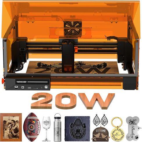 Laser Cutter and Engraver Machine, 20W Woxcker L2 MAX 0.01 High Precision 300x300mm Bed Size Laser Engraving Machine for Wood Metal Glass Leather Acrylic Class 1 laser Output: 20000 mW in Saudi Arabia