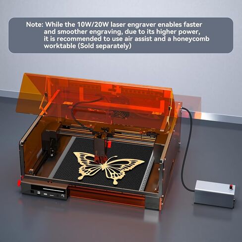 Laser Cutter and Engraver Machine, 20W Woxcker L2 MAX 0.01 High Precision 300x300mm Bed Size Laser Engraving Machine for Wood Metal Glass Leather Acrylic Class 1 laser Output: 20000 mW in Saudi Arabia
