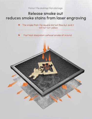AlgoLaser 450×450mm Honeycomb Laser Bed, 22mm Thick Steel Honeycomb Panel with Aluminum Base Plate, Large 15.7"×15.7" Working Area, Laser Engraver Cutting Table in Saudi Arabia