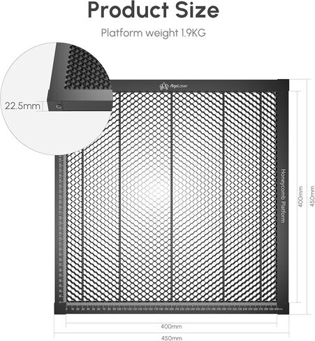 AlgoLaser 450×450mm Honeycomb Laser Bed, 22mm Thick Steel Honeycomb Panel with Aluminum Base Plate, Large 15.7"×15.7" Working Area, Laser Engraver Cutting Table in Saudi Arabia