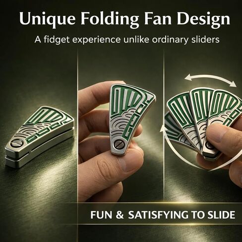 Magnetic Fidget Slider for Adults – Premium EDC Metal Fidget Toy, Folding Fan Click Slider, Quiet Stress Relief Desk Toy, Anxiety Focus Handheld Gadget, Cool Collectible Fidget in Saudi Arabia