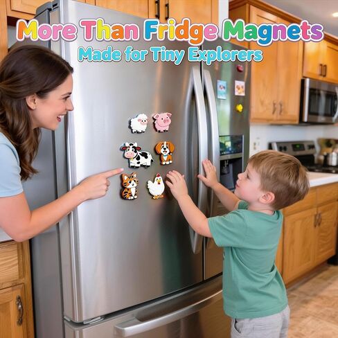 Zerobe Farm Animal Magnetic Toy Set with Portable Board for Toddlers Ages 1+, 8 Magnetic Animals with Words & Letters, STEM-Inspired Early Learning, Play Anywhere Educational Gift for Kids in Saudi Arabia