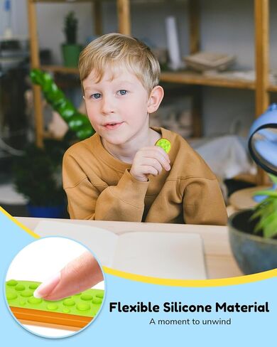 Sensory Fidget Magnetic Toys for Kids & Teens, 6 Pack Silicone Magnet Sliders Stress Fidgets for Autism, Anxiety, Office Desk / Travel / Classroom Must Haves Stress Relief Slider (Multicolor) in Kuwait