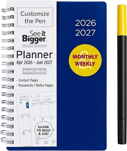 PlanAhead شاهد IT أكبر وصغير الحجم، حجم الجيب أكتوبر 2025 - ديسمبر 2026 مخطط شهري/أسبوعي تقريبًا. 4 × 6 بوصة وقلم فلورسنت مزدوج in Saudi Arabia