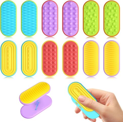 Sensory Fidget Magnetic Toys for Kids & Teens, 6 Pack Silicone Magnet Sliders Stress Fidgets for Autism, Anxiety, Office Desk / Travel / Classroom Must Haves Stress Relief Slider (Multicolor) in Kuwait