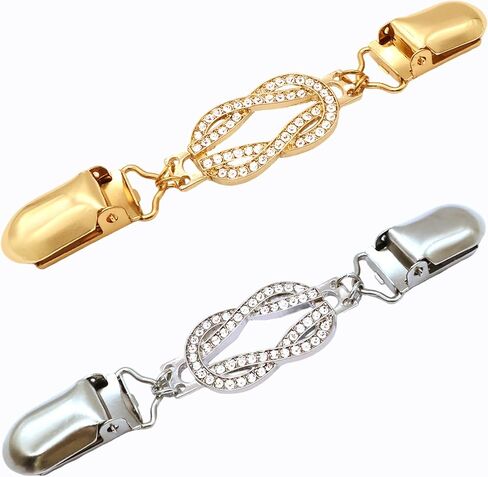 2 PCS Waist Cincher Clips Dress Clips Back Cinch for Shawl Cardigan Sweater Clothes Shirt Tightener Clip(Silvery Golden) in Saudi Arabia